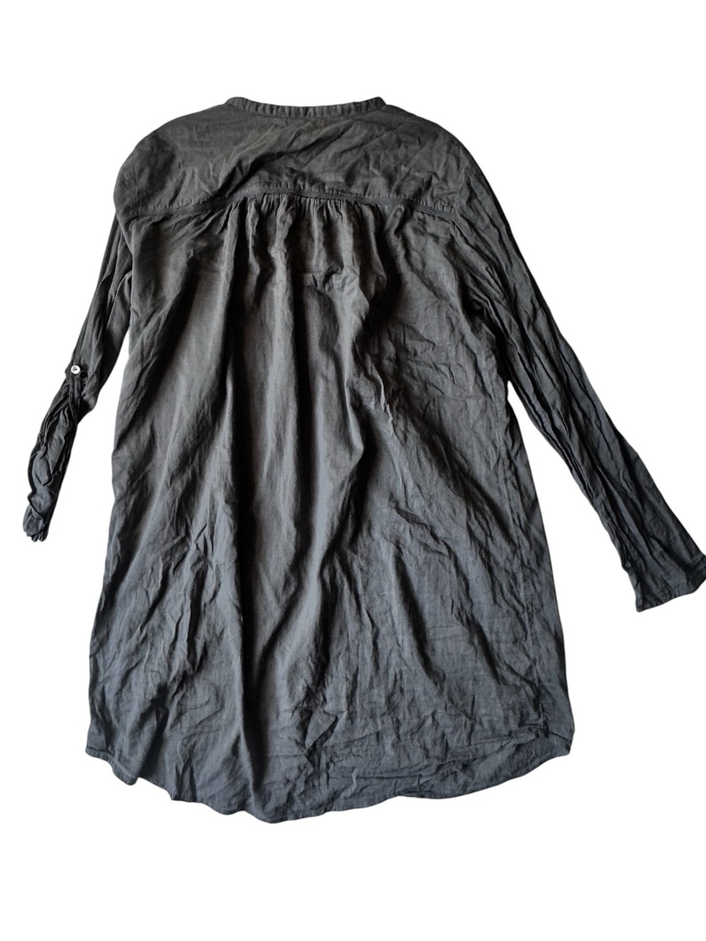 Zara Cotton Lightweight Pintuck Shirt Tunic M Pocket Top Dress Boho Cottagecore - Picture 11 of 15